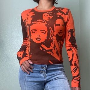 Long sleeve artsy top from Edikted